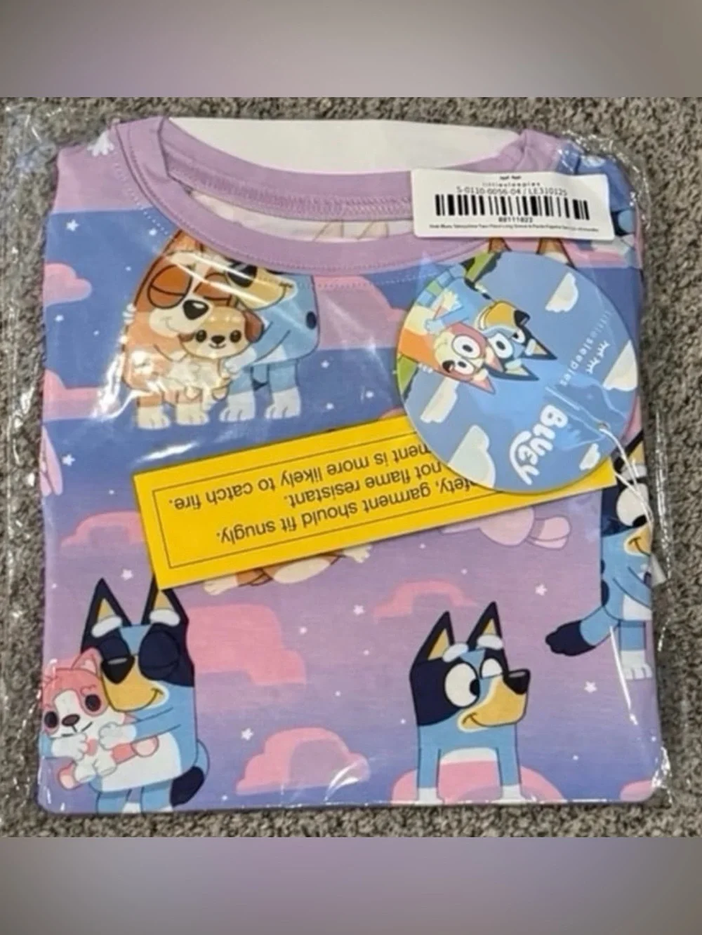 NEW Little Sleepies BLUEY sleepytime purple pants set 12/18